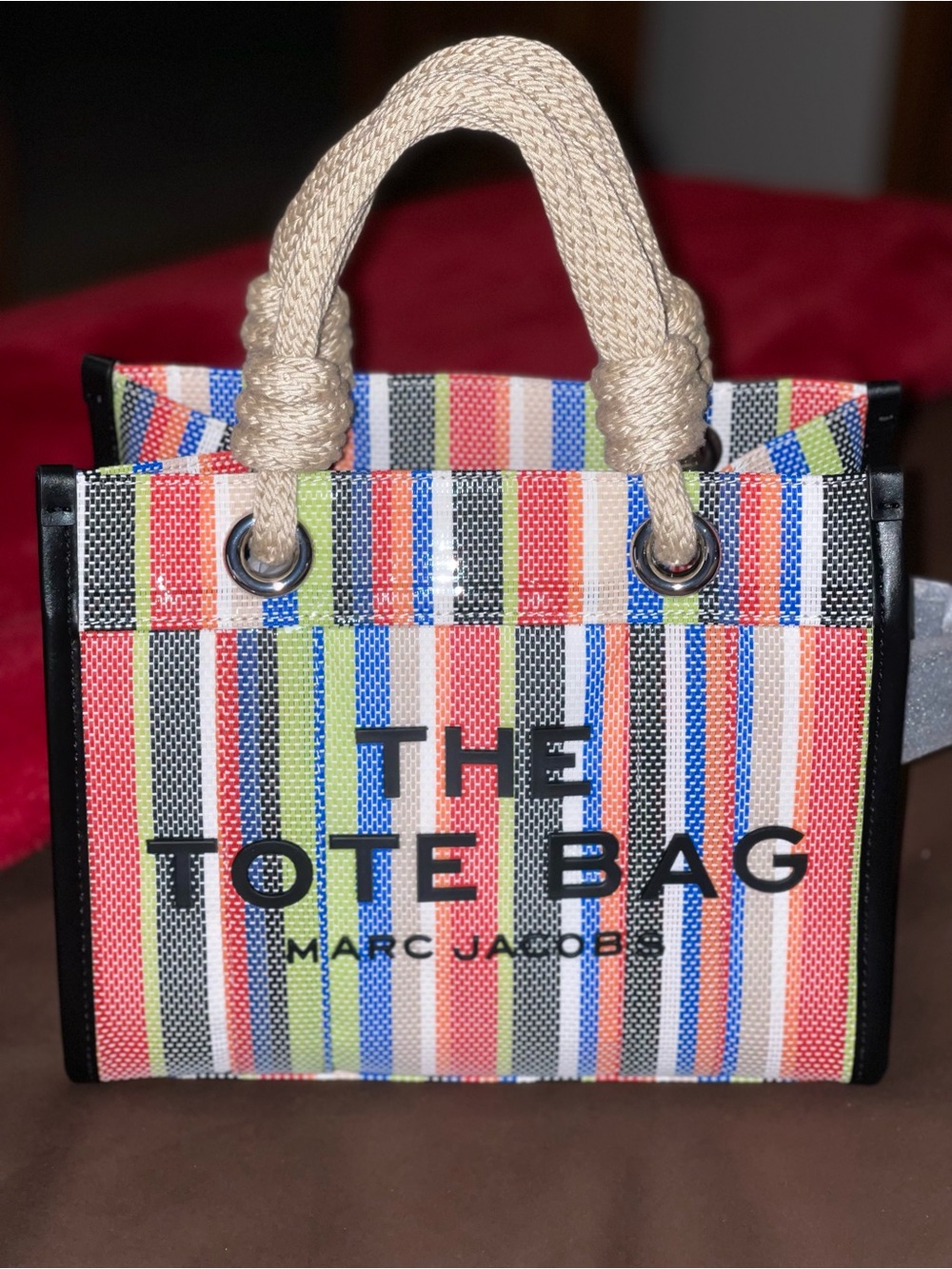 Marc Jacobs Small Striped Tote in Multicolor with Rope Handles